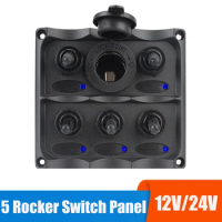12V Car Light Toggle 24V Truck Switch Panel Rocker Breaker Voltmeter Power Adapter Test Trailer Caravan Marine Boat Accessories