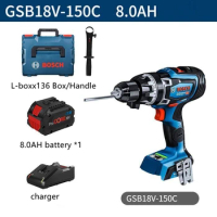 Bosch 8.0Ah Lithium Battery Brushless Rechargeable Intelligent Hand Electric Drill Multi-function Impact Drill GSB18V-150C