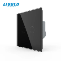 New LIVOLO EU Standard Wall Sensor Light Switch,2 Gang 1 Way Sensitive Control Touch Switch for Home Improvement,VL-C702-11