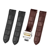 Genuine Leather watch strap For cartier Santos Santos 100 men's and women's leather Watchband 20mm 2