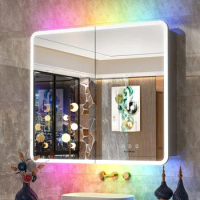 Bathroom Medicine Cabinet with Lights, 36×32 Inch LED Mirror , Defogger, Dimmer, Lighted Ca