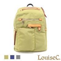 【 Tree House 】LouiseC. 真牛皮+輕盈尼龍多收納手提後背包(3色)-背面行李箱插袋設計 CC158277