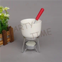 Mini fondue cup for one person, cheese and chocolate cup for fondue recipe