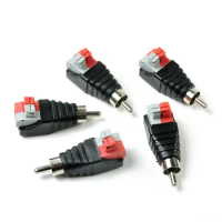 2pcs Speaker Wire Cable To Audio Male Cable Professional Jack Press Plug RCA Connector Adapter Cable