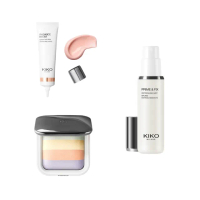 【KIKO MILANO】亮澤妝前精華飾底乳30ml+彩色烘焙蜜粉餅6.5g(蜜粉/蜜粉餅/妝前乳/飾底乳/粉底液/底妝/定妝)
