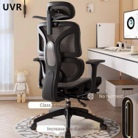 UVR Computer Office Chair Sedentary Comfort Gaming Chair Home Ergonomic Backrest Sponge Cushion with Footrest Staff Chair