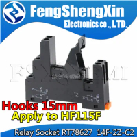 5pcs Hooks 15mm Relay Socket RT78627 14F-2Z-C2 JQX-14F-2 Apply to HF115F JQX-115F 8 hole sockets