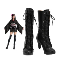 Final Fantasy 7 Remake Tifa Cosplay Boots High Heel Black Shoes Custom Made