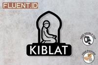 Akrilik Kiblat | Sign Penunjuk Arah kiblat Modern Hitam Putih