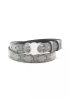 Celine Pre-Loved Celine Medium 25MM Triomphe belt PVC ivory black