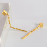 24k pure gold earrings 999 real gold drop earring for women long earrings