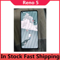 International Version Oppo Reno 5 CPH2145 Cell Phone 64.0MP Camera 65W Charger Snapdragon 765G 6.44" 90HZ OLED 8GB RAM 128GB ROM