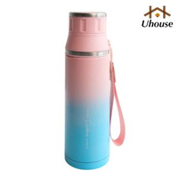 品家家品500mlins風漸變色水杯304不鏽鋼保溫杯帶手挽帶運動水樽禮品
