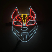 หน้ากาก LED เรืองแสง Fortnite Sky Fox, สไตล์เดียวกันใน TikTok และ Kuaishou, หมวก, หน้ากากสไตล์ญี่ปุ่