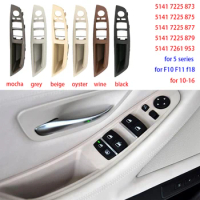 For BMW 5 series Car Interior Inner Door Handle Panel Pull Trim Cover Window Switch Panel Handle Set For BMW F10 F11