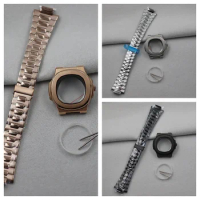 41mm NH35 Case Stainless Steel Band Bracelet PVD Coating Watch Parts for Seiko MOD Nautilus Watch Accessories Replacements