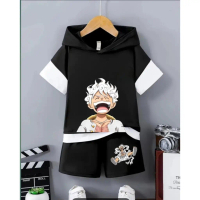 stelan 1set anak anak baju dan celana luffy
