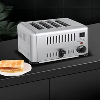 Toaster 4 Slice Stainless Toaster with Extra Wide Slots, Removal Crumb Tray for Toasting Bagels, Breads, Waffles