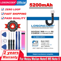 LOSONCOER 5200mAh BA621 Battery For Meizu Meilan Note5 M5 Note 5 Mobile Phone Battery