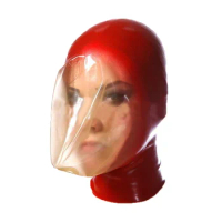 MONNIK Latex Mask Rubber Hood Seamless Breath Control Hood for Latex Fetish Cosplay Party Clubwear Catsuit