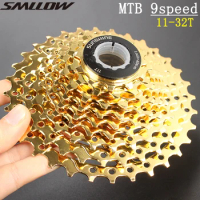 SUNSHINE-SZ 11-32T 9Speed Cassette 9 s Gold Freewheel MTB Mountain Bike Bicycle Steel Golden Sprockets for parts System