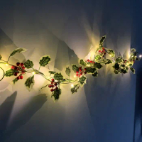 2M LED String Light Artificial Red Holly Berry Holiday DIY Home Garden Decorations Christmas Supplies Decoration For Gift