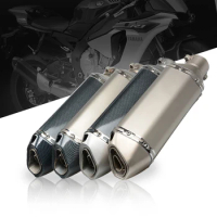 Carbon Fiber Motorcycle Exhaust Muffler Modified Exhaust Pipe z800 cbr125 cbr600 cb750 bj600 With DB Killer CNC Exhaust