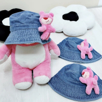 Nón jean gấu dâu cute