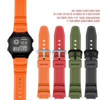 for Casio HDC-700 AQ-S810W/S800W SGW-300H/400H AE-1000W W-S200H Wrist Band Bracelet 18mm Colorful PU Replacement Strap Watchband