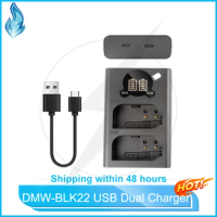 DMW-BLK22 USB Dual Charger for Panasonic Lumix DC-S5 DC-S5 II DC-S5 IIX GH5 II GH6 S5II S5IIX S5M2 S5M2X GH5M2