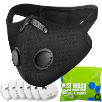 BASE CAMP Reusable N Plus Dust Mask 360-Degree Seal with MNL Material Respirator Mask with 6 Filter-