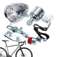 Bike Taillight Light Mountain Bike Headlight Light Bright Bike Friction Generator Light For Mtb City Bike And Folding Bike