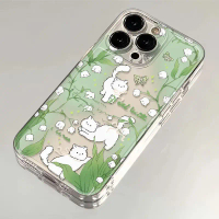 Sarung Telefon, Loceng Angin Ins Bunga dan Kucing, Serasi dengan Samsung Galaxy S24Ultra, S22 / 23 /