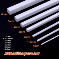 10/20Pcs Length 500mm ABS Solid Square Bar 1x1/1.5x1.5/2x2/3x3/4x4/5x5/6x6mm DIY Manual Building Sand Table Model Material