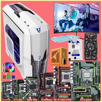 Full set of computer HUANANZHI Runing X79/X99 motherboard 500G SSD 1650V2/2670V2 RAM 64G(4*16G) 500W PSU GTX1060 6G 22' monitor