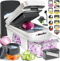 Pro-Series All-in-One, 12 Blade Mandoline Slicer for Kitchen, Food Chopper, Vegetable Slicer and Spi