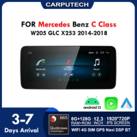 Android 13 CarPlay For Mercedes Benz C Class W205 GLC X253 2014-2018 Car Multimedia Navigation GPS SWC DSP 4G WiFi