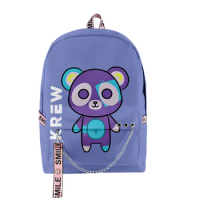 ItsFunneh Krew District Merch Backpacks 2023 Zipper Backpacks Fashion Rucksack Harajuku Schoolbag Unique Travel Bag