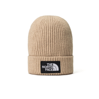 【The North Face LOGO BOX CUFFED BEANIE 保暖針織帽《卡其》】3FJX/毛帽/保暖帽