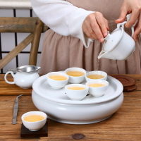 免運 茶具套裝組合 陶瓷潮州喝茶蓋碗茶具組合套裝白瓷家用潮汕功夫茶具茶盤整套