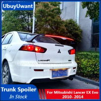 Car Lip Spoiler for Mitsubishi Lancer EX Evo 2010 - 2014 ABS Plastic Unpainted Painted Rear Trunk Wing Spoiler with LED Light