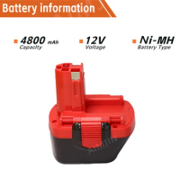 BAT043 BAT045 BAT120 4800mAh Ni-MH 12V Rechargeable Replacement Battery for Bosch 12 V Drill GSR12VE-2 PSR12VE-2 2607335273