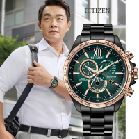 CITIZEN 星辰 GENTS亞洲限定 廣告款 光動能 電波對時 碼錶計時腕錶-45mm CB5956-89X