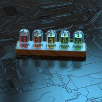 電商鬧鐘桌面鐘擬輝光管時鐘免組裝創意鬧鐘定時器聯網對時平行進口