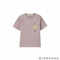 GIORDANO 童裝G-MOTION印花短袖T恤 - 84 丁香淡紫