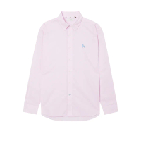 【HAZZYS】粉色百搭舒適長袖格紋襯衫-XL