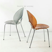 設計師亞克力休閑椅子家用餐椅塑料/餐桌凳子靠背簡約感貝殼椅
