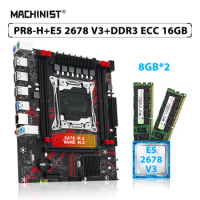 MACHINIST X99 PR8-H Motherboard Set LGA 2011-3 Kit Xeon E5 2678 V3 CPU Processor 2pcs*8GB=16GB DDR3 ECC Memory RAM M.2 NVME/SATA