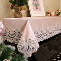 倉庫現貨清出 歐式布藝鋼琴罩蕾絲半罩蓋巾雅馬哈鋼琴防塵蓋布輕奢雙單人琴凳套