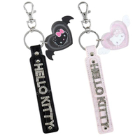 小禮堂 【限購】Sanrio 三麗鷗 Hello Kitty 皮質姓名鑰匙圈 (Angel❤Devil)